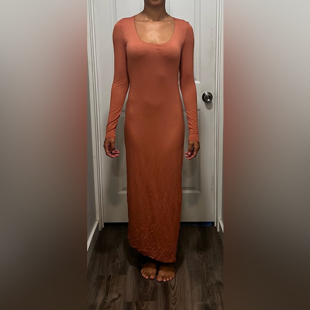 Marciano long sleeved maxi dress, size Small. Salmon color.